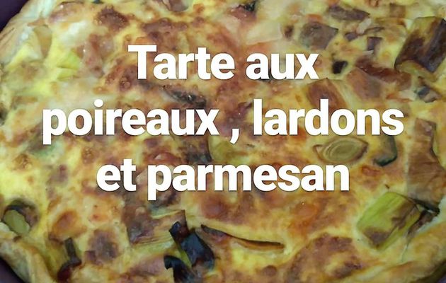 tarte aux poireaux , lardons et moutarde