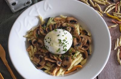 Trofie aux champignons et sa burrata