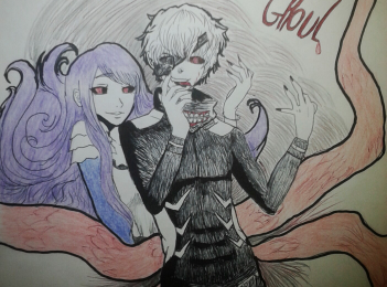 Rize et Kaneki (Tokyo Ghoul) Dessin #2