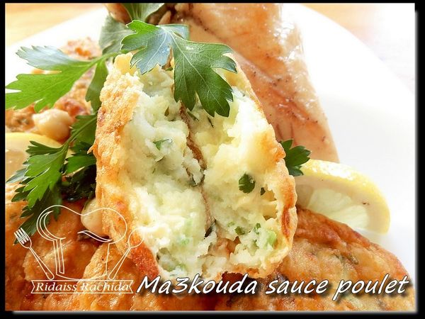 Ma3kouda au poulet, croquette de PDT au poulet