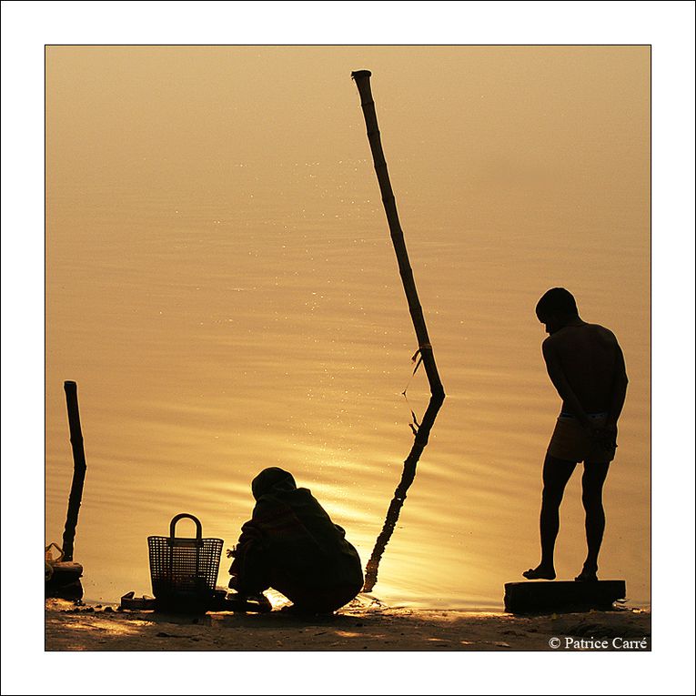 Bénarès, ville sacrée sur le Gange fleuve sacré où les pèlerins hindous de toute l'Inde viennent se purifier ou y mourir / Varanasi, sacred city on the sacred river, the Ganges, where the Hindu indian pilgrims  come to cleanse or to die there.