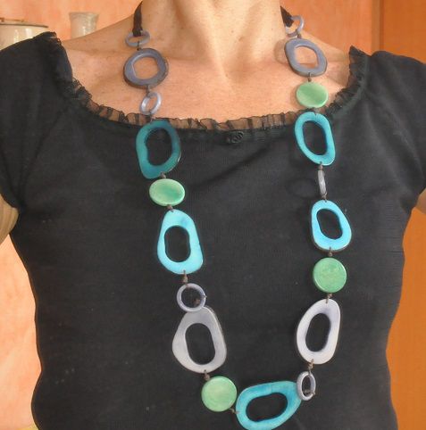 BIJOUX collier en TAGUA - ivoir végétal - bracelets en graines végétales