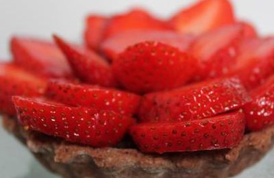 Tarte fraises - chocolat