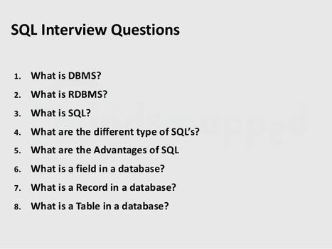 Sql Interview Questions You  Ought To Consider Asking  Prospects