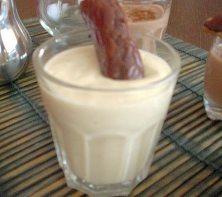 Smoothie pêche et nem au chocolat ..