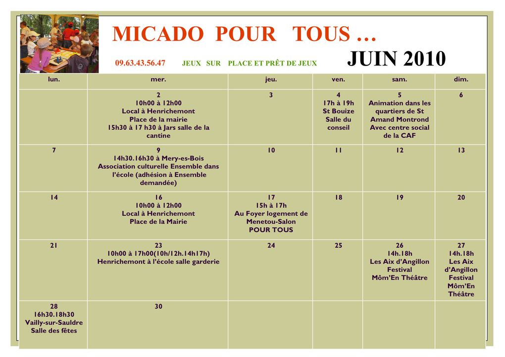 Planning pour Tous mai 2011