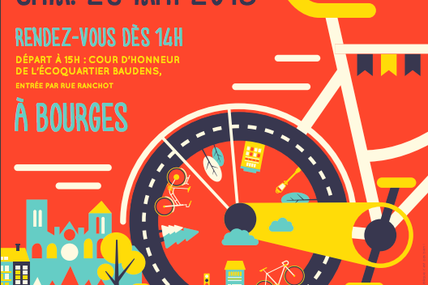 A Bourges, le  Samedi 26 mai 2018, à partir de 14 h,  aura lieu la 10e VELORUTION avec pour objectif d'atteindre 1000 vélos ! 