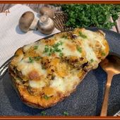Butternut farcie aux champignons et semoule