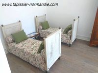 Confection de rideaux, dessus de lit, couvres-lit, coussins, traversins, galettes de chaises... par Ressort T Fauteuils, Julie Monnier Tapissière décoratrice dans l'Eure à Nassandres près de Beaumont Le Roger
