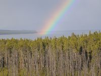 Yellowstone lake's rainbow, cold night at baybrdige campground