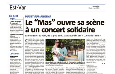 Concert rock, pop and jazz pour les Lutins de l'Iscle Var Matin 4 juin