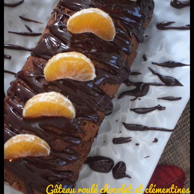 Gâteau roulé chocolat clémentines