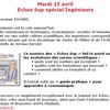 Demain, 15 Avril "Les Echos spécial Ingénieurs"