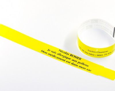  Bracelets "Si je suis perdu" (consignes, allergie, traitement, nom, numéro..)