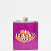 Skinnydip I Tolerate You Hip Flask at asos.com