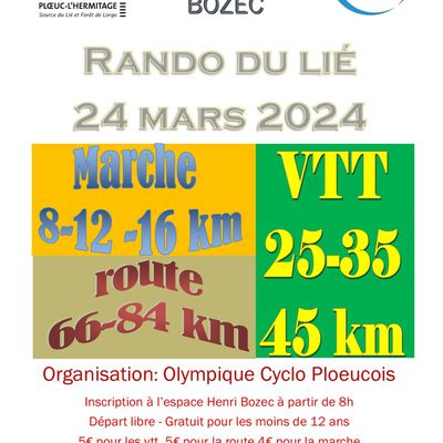 Randonnée de Ploeuc le 24 mars 2024