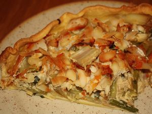 Tarte haddock et céleri branche aux amandes et à la moutarde