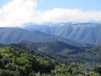 Traversée du vignoble des côtes du Rhône entre Mirabel et Mérindol les Oliviers sous l’œil bien veillant du Ventoux.