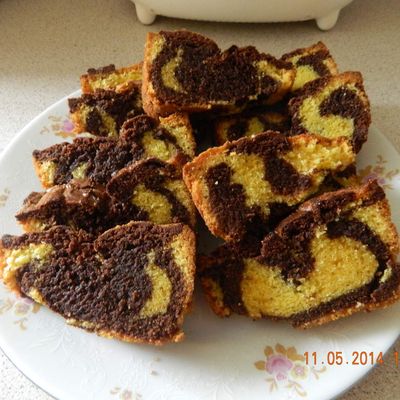 Quatre quart marbré au chocolat