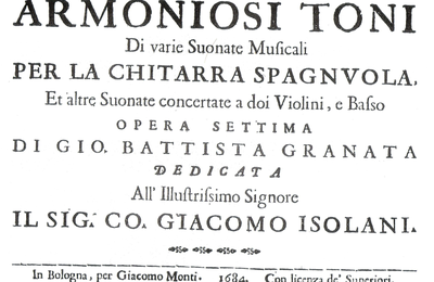 oeuvres pour la guitare baroque giovanni battista granata 1684