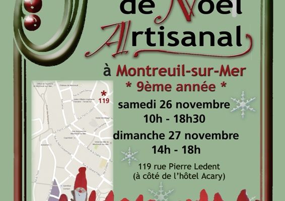 MARCHE DE NOËL ARTISANAL...à MONTREUIL SUR MER ...LES 26 ET 27 NOVEMBRE...