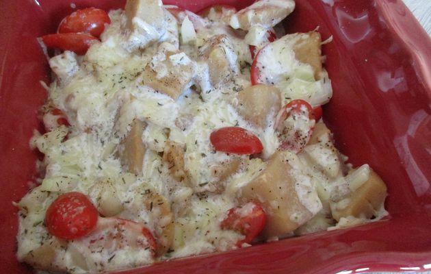 Gratin de panais et tomates cerises