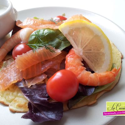 Blinis Saumon et Crevettes - Crème à l'Aneth