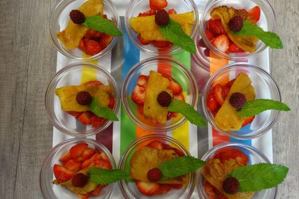 Atelier Cuisine : au dessert ananas rôti et fraises