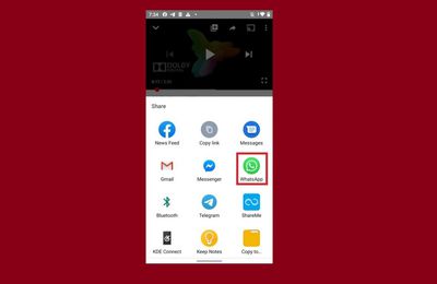 Comment envoyer une video youtube sur whatsapp