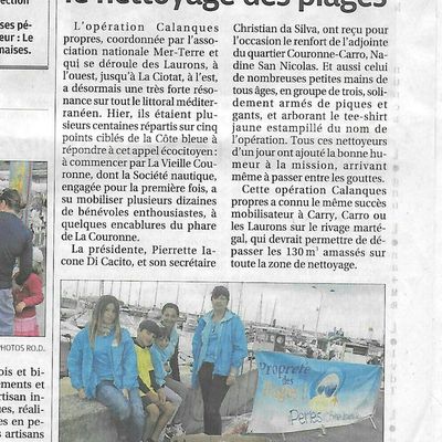 Article de la Provence édition Marseille du dimanche 27/5/2018.