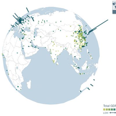 Carte interactive sur les villes mondiales aujourd'hui et en 2025