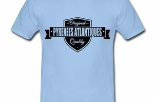 T shirt Aquitaine bleu c homme Original Pyrénées-Atlantiques 64