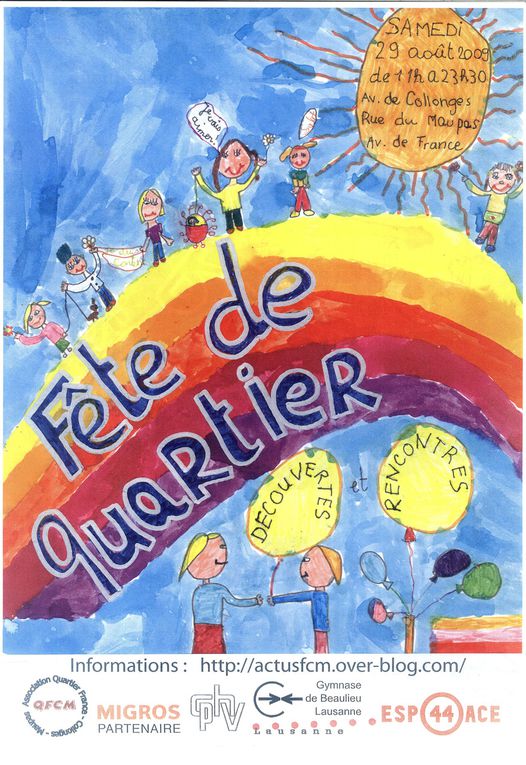 Affiches réalisées par 2 classes de l'école primaire de Beaulieu : la 2e primaire de Rosa Bruno et Nicole Descoeudres, et la 4e primaire de Martine Franceschini.
