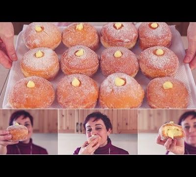 Recette des "Bomboloni alla crema" inclus dans l'article un vidéo clip et les ingrédients !