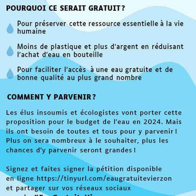 Mètres cubes d'eau gratuits : un élu de la majorité estime que c'est une fausse bonne idée !