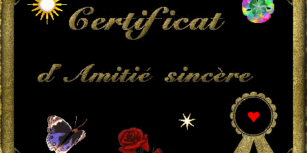 Certificat d'amitié