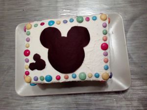 Gâteau Mickey, génoise au chocolat et chantilly mascarpone