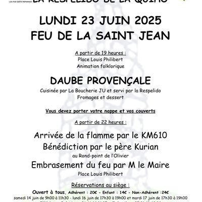 Feu de la Saint Jean au Puy Saint Réparade