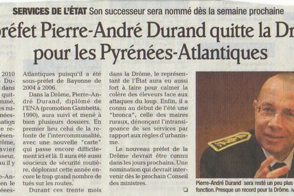 Le préfet Pierre-André Durand quitte la Drôme
