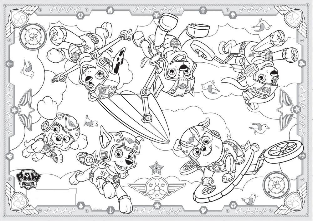 Coloriage Coloring Pat' Patrouille Paw Patrol Stella Skye Super