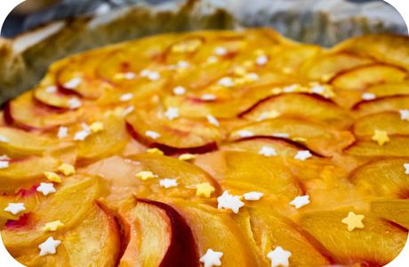 Tarte nectarines et sa crème d'abricots