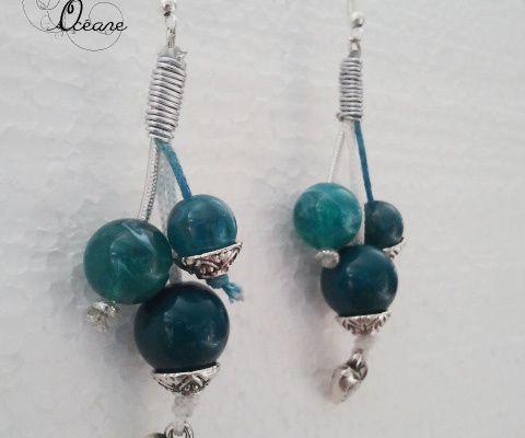 Boucles d'oreilles et Bracelet "Océane"