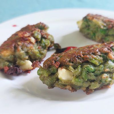 Croquettes aux petit pois  et feta.