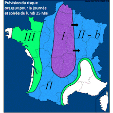 Alerte orange pour de violents orages pour 27 départements