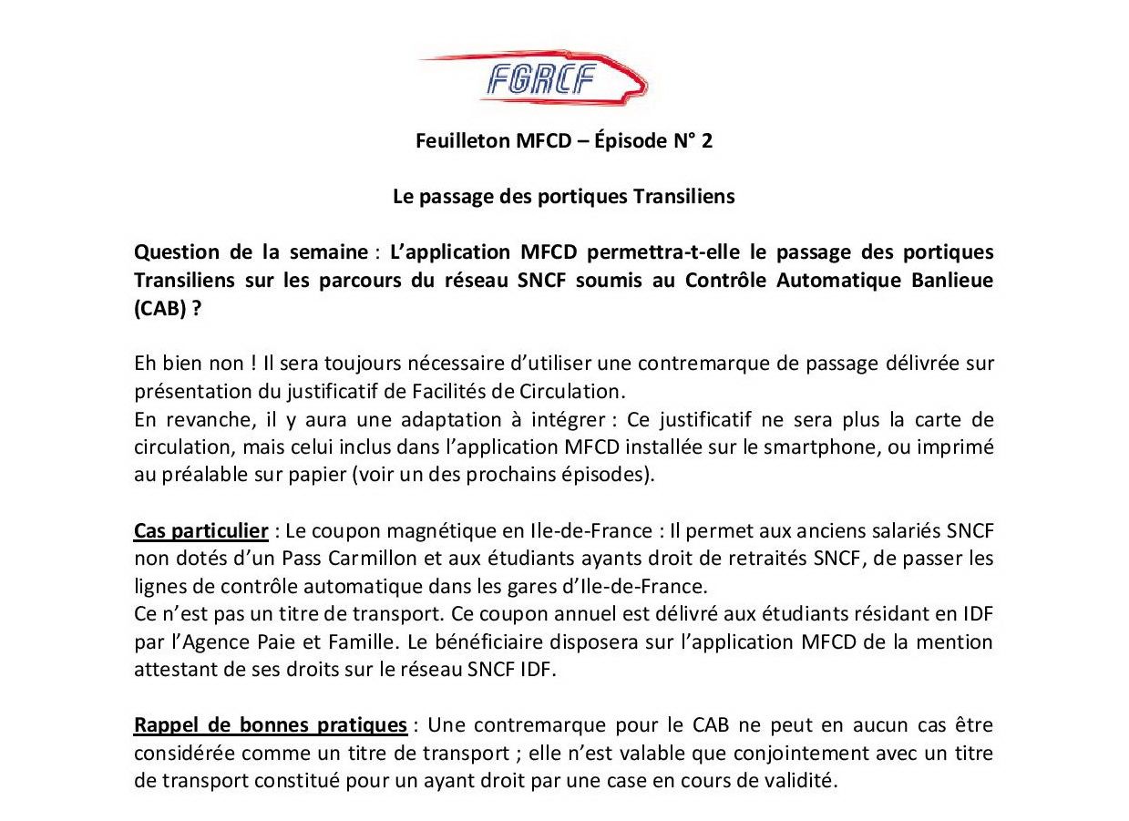 Comment Utiliser Les Facilités De Circulation Sncf Dématérialisation des facilités de circulation - Fedération des Retraités  SNCF
