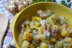 Poêlée pommes de terre topinambour et pleurotes