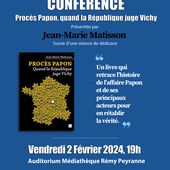 Conférence : Procès Papon, quand la République juge Vichy Médiathèque Rémy Peyranne Castelnau-d'Estrétefonds