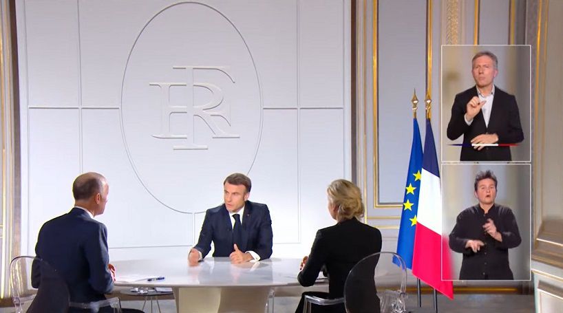 Emmanuel Macron très gaullien télévision pour expliquer gravité situation Ukraine