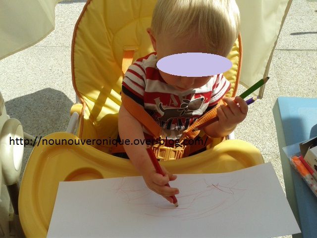 Prendre des boites de laits vides. Faire décorer à l'enfant le papier qui va l'entourer. Gommettes, coloriage.... Puis coller les oeuvres d'arts autour de la boite. Assembler les 2 boites à la colle à chaud. Voilà des jolis tambours... A condition qu'une chipie ne les démonte pas.. Coquinette!!