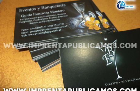 Impresión de Tarjetas de Presentación para "Eventos y Banquetería Guido Inostroza"